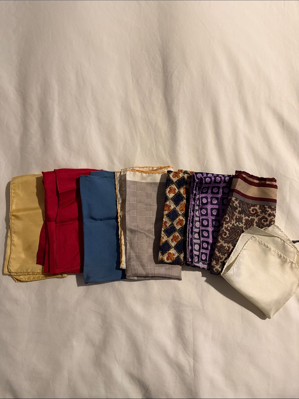 LOT OF 8 NORDSTROM SILK MADE IN ITALY POCKET SQUARE HANDKERCHIEFS